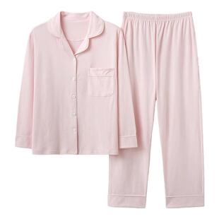 2025年春秋季长袖睡衣女士薄款纯棉开衫休闲可外穿家居服两件套装