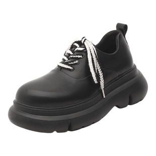 小众设计感大头德比鞋男生cleanfit圆头复古哑光高级皮鞋6cm增高