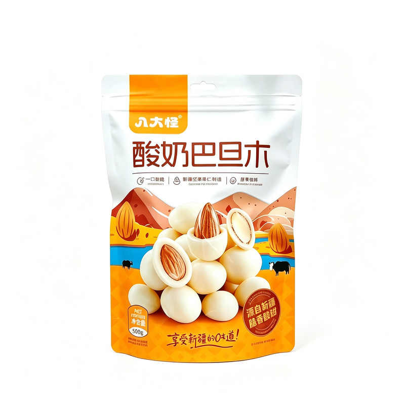 八大怪酸奶巴旦木新疆特产500g独立袋装网红营养健康休闲小零食