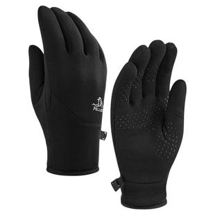 伯希和户外徒步手套男秋冬季polartec抓绒登山手套骑行防风手套女