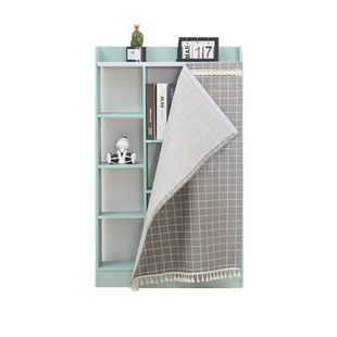 置物架遮挡帘阳台半遮挡帘地暖分水器遮挡布书柜自粘式魔术贴布帘