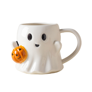 万圣节2024新款杯子创意设计感陶瓷水杯复活节幽灵马克杯男友礼物