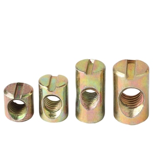 家具螺母铁镀彩锤母锤头锤仔螺母m6M8横孔连接件圆柱螺母一字捶母