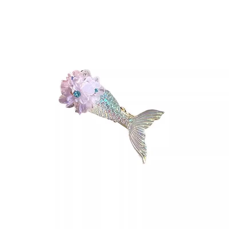 紫色梦幻美人鱼发卡度假风