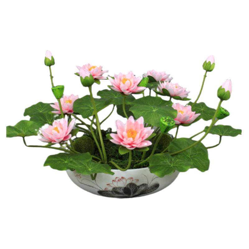 餐桌摆放仿真花客厅荷花装饰花