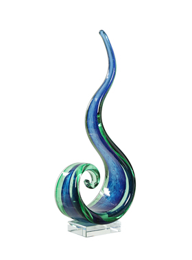 抽象琉璃异形海浪摆件现代样板间