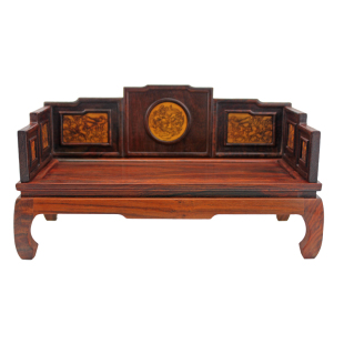 红木雕工艺品 微型微缩小家具模型 明清仿古中式红酸枝罗汉床摆件