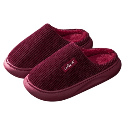 乐拖厚底防滑棉拖鞋中老年人透气