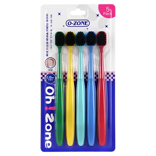 欧志姆ozone高密旋洁宽幅牙刷密植软毛宽头成人通用5支装