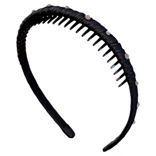 黑色细款发箍女款洗脸专用发卡子压发带齿防滑碎发头箍高颅顶头饰