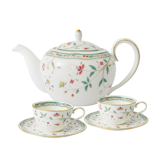 Noritake则武 HANASARASA骨瓷茶壶茶杯套装欧式下午茶杯碟礼盒装