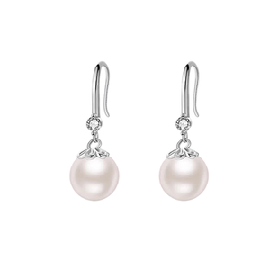 老凤祥足银天然珍珠耳钉女新款纯银耳环高级耳饰情人节礼物送女友