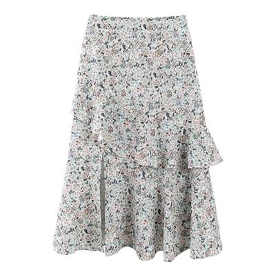 pit小众碎花半裙设计感a字