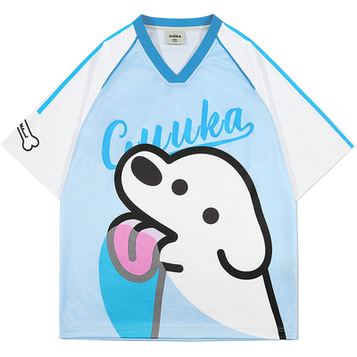 GUUKA小狗舔舐短袖T恤