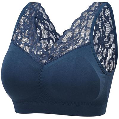 妈妈蕾丝无钢圈美背文胸