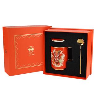 马克饱杯推荐RAK新年生肖本命年高档描金马克杯国潮风陶瓷咖啡杯