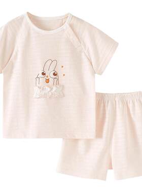婴幼儿衣服夏季薄款卡通短袖套装