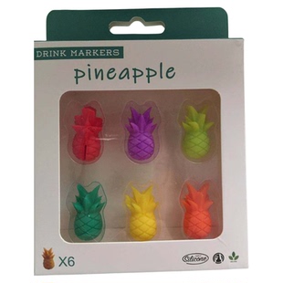 硅胶菠萝红酒杯识别器杯子分辨区分标记签夹酒吧鸡尾酒装饰OTOTO