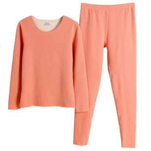 雅鹿无痕保暖内衣女士加绒德蓄热秋衣秋裤套装打底衫线衣线裤冬季