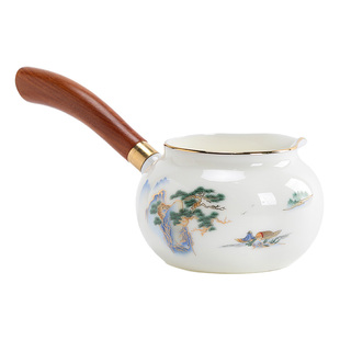 羊脂玉白瓷茶水侧把公道杯三件套陶瓷高颜值茶具茶滤网分茶器泡茶