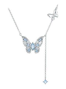 周六福项链女蝴蝶结链坠S925银百搭高级感小众送女友节日礼物