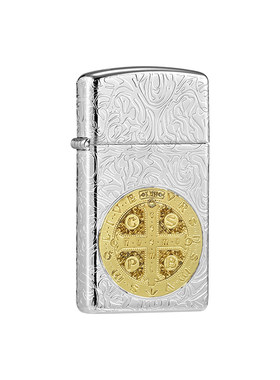 zippo正品镀银镀金窄机