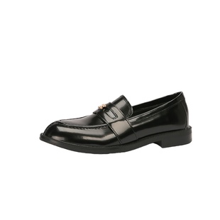 真皮版~内增高乐福鞋女2025新款黑色通勤百搭一脚蹬英伦风小皮鞋