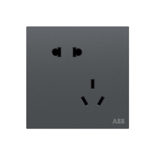 ABB专卖店 盈致无框太空灰色开关插座面板家用86型照明电源插座