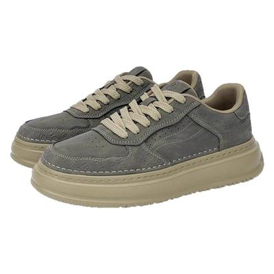 奥康新款透气增高休闲板鞋复古男