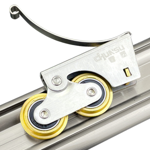 衣柜滑轮移门轮子钛合金门双铜凸轮轨道浴室玻璃推拉不锈钢凹槽轮