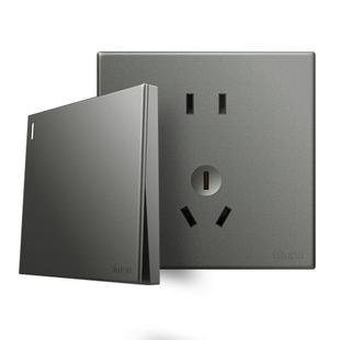 西蒙simon开关插座C60荧光灰一开五孔USB多孔家用86型暗装旗舰店