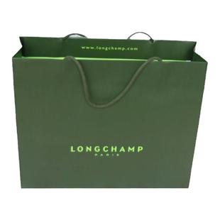 手提袋LONGCHAMP包装袋墨绿色长冠纸袋礼品袋手提包装袋子