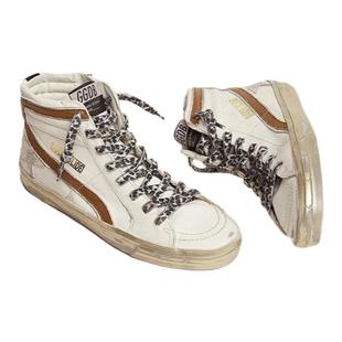 欧洲直邮GOLDEN GOOSE/GGDB Slide系列 女士路装饰豹纹鞋带小厚底