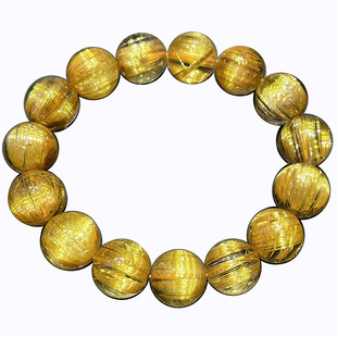 收藏级天然猫眼钛晶手串顺发猫眼石板钛金发晶男女士多圈手链