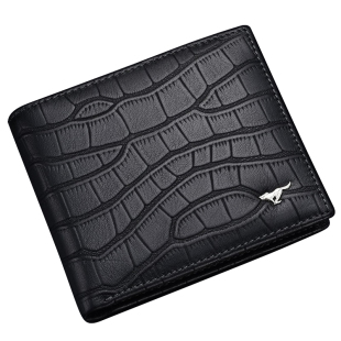 七匹狼男士钱包全真皮三折钱夹鳄鱼纹纯头层牛皮夹软可放驾照