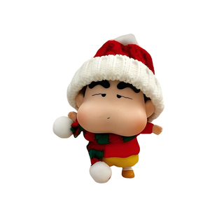 新年限定肉嘟嘟蜡笔小新手办创意卡通桌面装饰品可爱车载摆件礼物