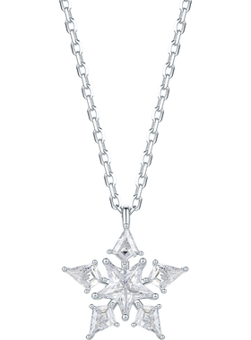 周六福S925银女雪花项链
