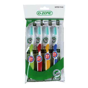 韩国进口O-ZONE欧志姆木糖醇细毛牙刷柔软弹性刷毛成人四支家庭装