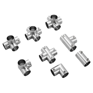 19mm25mm32mm晾衣架配件不锈钢管连接件圆管紧固件固定件接头直通