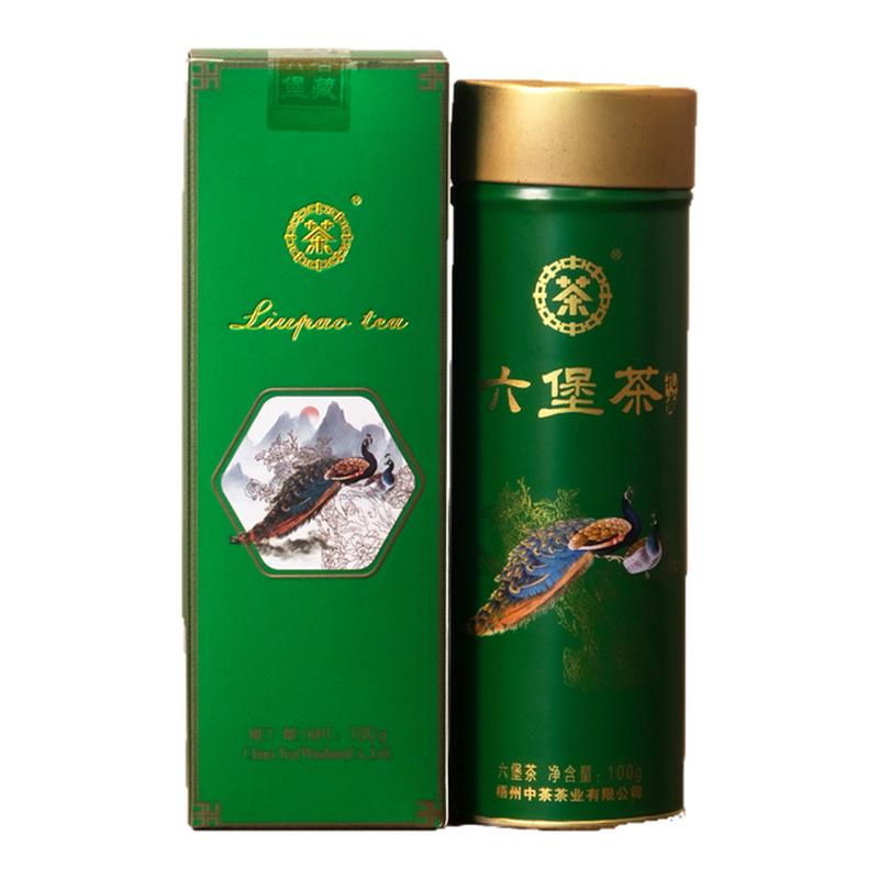 中粮中茶孔雀翠绿六堡茶梧州广西桂青料陈香花果香2019陈化100克
