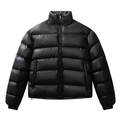 SANBAI黑色高充绒排骨羽绒服