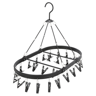 铝合金晾衣架多夹子家用挂内衣神器多功能圆形袜子架婴儿防风晒架