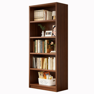 实木书架一体靠墙落地客厅置物架省空间陈列展示架书本收纳储物柜
