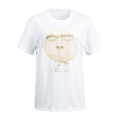 宽松短袖通勤薄印花棉女