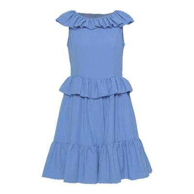 apa studio【女孩系列】夏季甜美荷叶边短袖连衣裙女显瘦别致短裙
