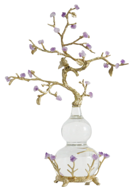 紫水晶喜上枝头葫芦摆件