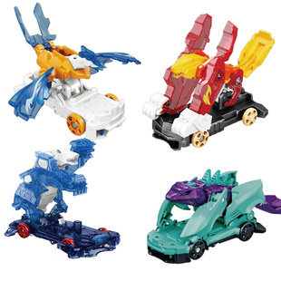爆裂飞车4兽神出击玩具四凌波熊闪电神雕恐龙变形晶片套装暴力5烈