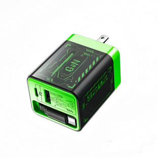 氮化镓充电器自带伸缩线充电头PD快充三口快充便携式全兼容协议插脚可折叠充电线支持华为苹果小米手机TYPE-C