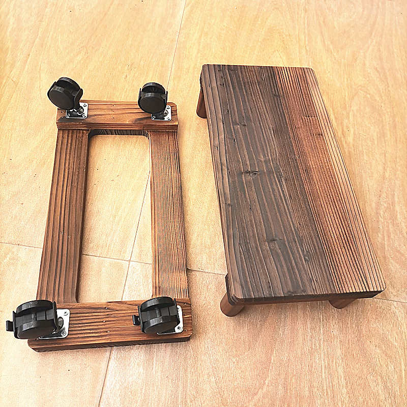 台式电脑主机托架可移动机箱支架底座家用办公室通用增高置物实木