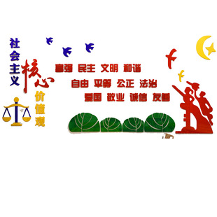 校园文化墙企事业单位党员活动室社会主义核心价值观背景布置墙贴